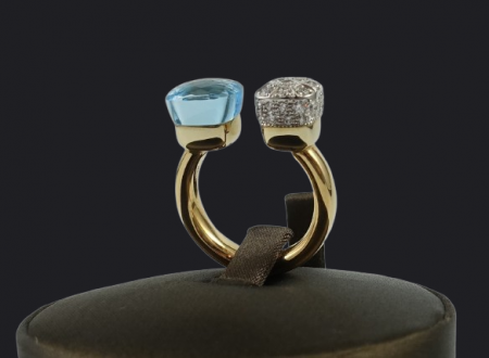 Pomellato Nudo Ring Rosegold Sky Blue Topas & Brillanten PAC4020-O6WHR-DB0YY